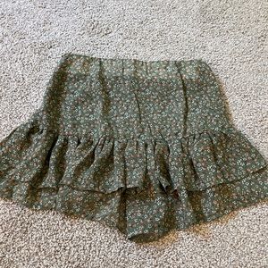 Green Altard State Ruffle Skirt